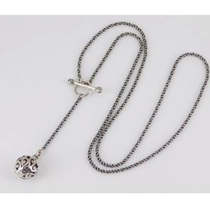 Silpada Sterling Silver lariat filigree ball necklace